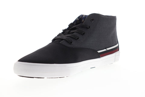 Ben Sherman Percy BNM00102 Mens Black Canvas Mid Top Lifestyle Sneakers Shoes