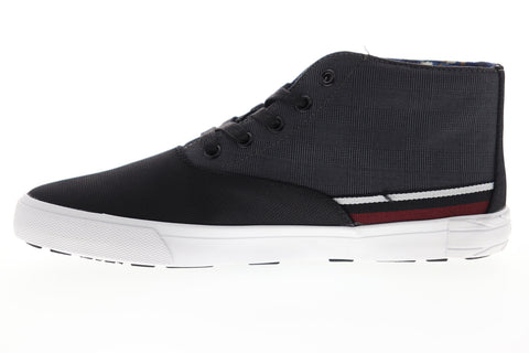 Ben Sherman Percy BNM00102 Mens Black Canvas Mid Top Lifestyle Sneakers Shoes
