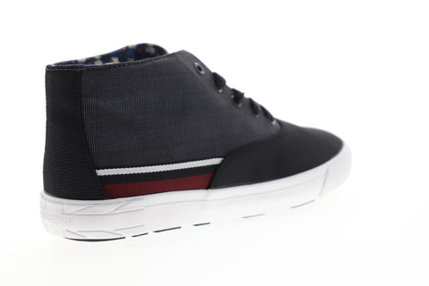 Ben Sherman Percy BNM00102 Mens Black Canvas Mid Top Lifestyle Sneakers Shoes