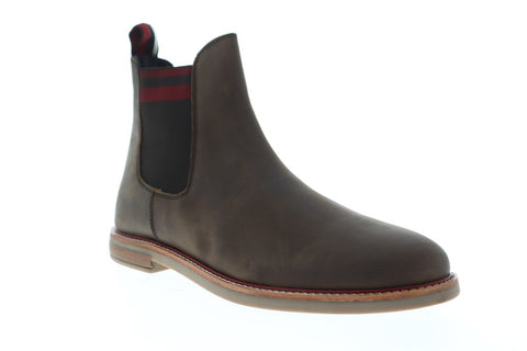 Ben Sherman Brent Chelsea Mens Brown Leather Casual Dress Slip On Boots Shoes