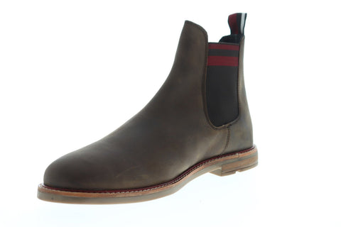 Ben Sherman Brent Chelsea Mens Brown Leather Casual Dress Slip On Boots Shoes