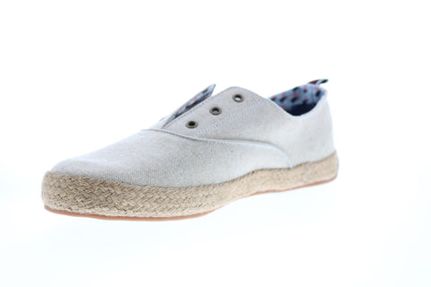 Ben Sherman Jenson Laceless Derby Mens Beige Tan Canvas Lifestyle Sneakers Shoes