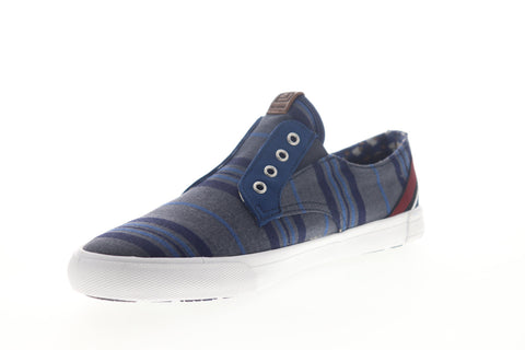 Ben Sherman Percy Laceless BNMS19104 Mens Blue Canvas Lifestyle Sneakers Shoes