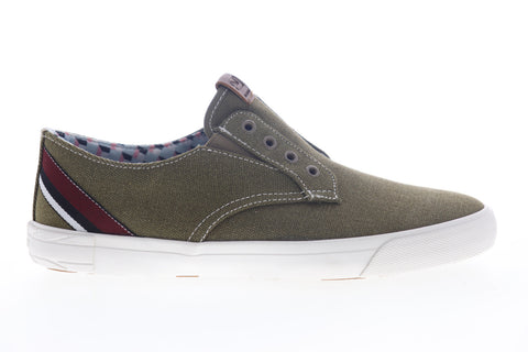 Ben Sherman Percy Laceless BNMS19104 Mens Green Canvas Lifestyle Sneakers Shoes