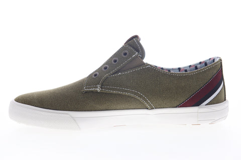 Ben Sherman Percy Laceless BNMS19104 Mens Green Canvas Lifestyle Sneakers Shoes