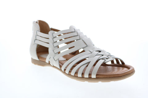 Earth Bonfire Multi Strap Womens Beige Leather Gladiator Sandals Shoes