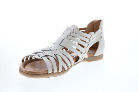 Earth Bonfire Multi Strap Womens Beige Leather Gladiator Sandals Shoes