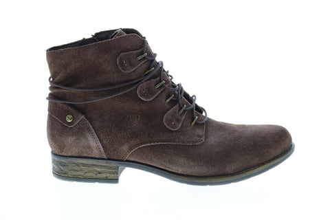 Earth Boone Womens Brown Suede Lace Up Ankle & Booties Boots