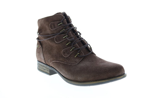 Earth Boone Womens Brown Suede Lace Up Ankle & Booties Boots