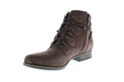Earth Boone Womens Brown Suede Lace Up Ankle & Booties Boots