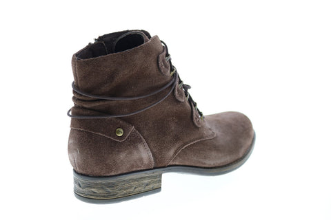 Earth Boone Womens Brown Suede Lace Up Ankle & Booties Boots