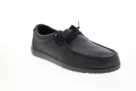 GBX Bowery BOWERY Mens Black Canvas Casual Loafers & Slip Ons Shoes