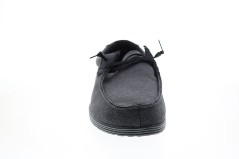 GBX Bowery BOWERY Mens Black Canvas Casual Loafers & Slip Ons Shoes