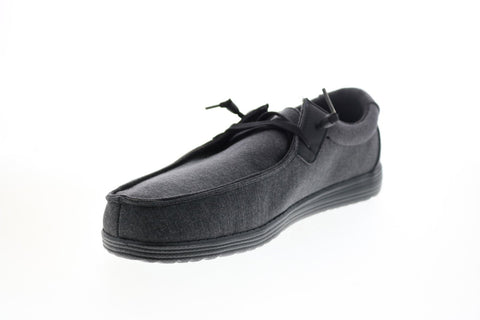 GBX Bowery BOWERY Mens Black Canvas Casual Loafers & Slip Ons Shoes