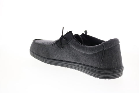 GBX Bowery BOWERY Mens Black Canvas Casual Loafers & Slip Ons Shoes