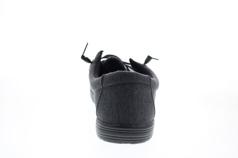 GBX Bowery BOWERY Mens Black Canvas Casual Loafers & Slip Ons Shoes