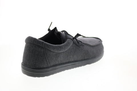 GBX Bowery BOWERY Mens Black Canvas Casual Loafers & Slip Ons Shoes