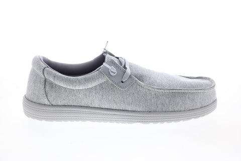GBX Bowery BOWERY Mens Gray Canvas Casual Loafers & Slip Ons Shoes