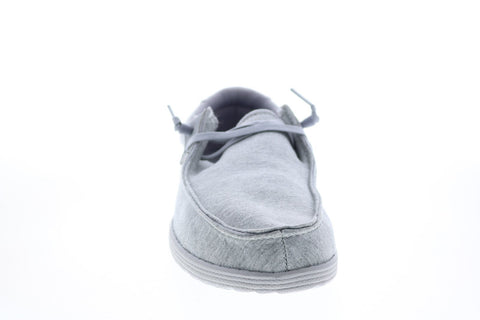 GBX Bowery BOWERY Mens Gray Canvas Casual Loafers & Slip Ons Shoes