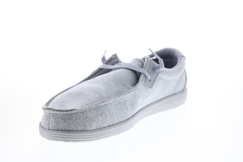 GBX Bowery BOWERY Mens Gray Canvas Casual Loafers & Slip Ons Shoes