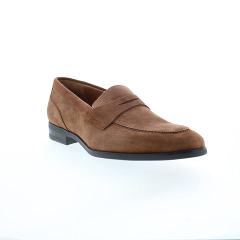 Bruno Magli Brando BRANDO1 Mens Brown Suede Loafers & Slip Ons Penny Shoes