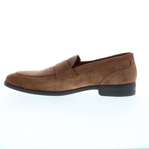 Bruno Magli Brando BRANDO1 Mens Brown Suede Loafers & Slip Ons Penny Shoes