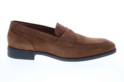 Bruno Magli BRANDO Mens Brown Suede Loafers & Slip Ons Penny Shoes