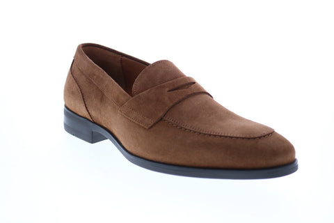 Bruno Magli BRANDO Mens Brown Suede Loafers & Slip Ons Penny Shoes