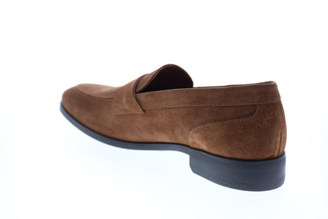 Bruno Magli BRANDO Mens Brown Suede Loafers & Slip Ons Penny Shoes