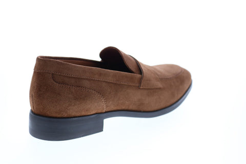 Bruno Magli BRANDO Mens Brown Suede Loafers & Slip Ons Penny Shoes