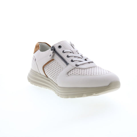 Mobils Ergonomic Brayan Perf Mens Beige Leather Lifestyle Sneakers Shoes