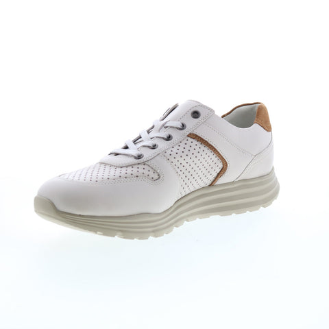 Mobils Ergonomic Brayan Perf Mens Beige Leather Lifestyle Sneakers Shoes