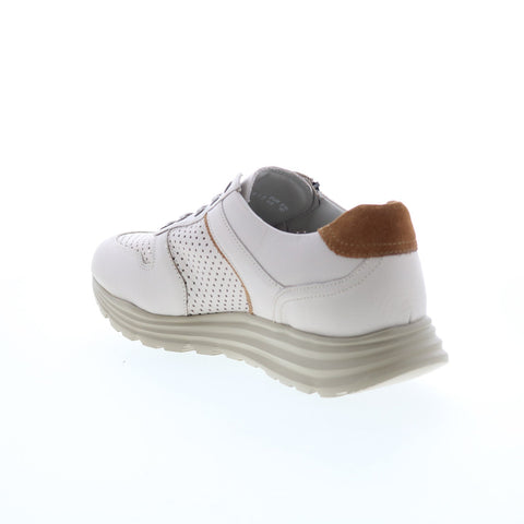 Mobils Ergonomic Brayan Perf Mens Beige Leather Lifestyle Sneakers Shoes