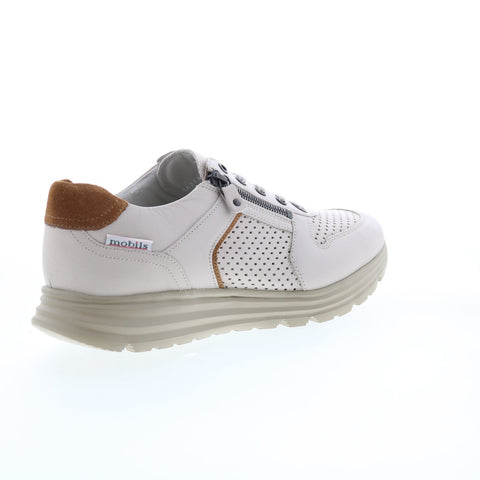 Mobils Ergonomic Brayan Perf Mens Beige Leather Lifestyle Sneakers Shoes