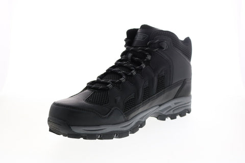 Khombu Bruce Mens Black Synthetic Lace Up Hiking Boots