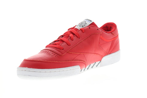 Reebok Club C 85 SO BS5212 Mens Red Leather Low Top Lifestyle Sneakers Shoes
