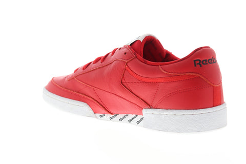 Reebok Club C 85 SO BS5212 Mens Red Leather Low Top Lifestyle Sneakers Shoes