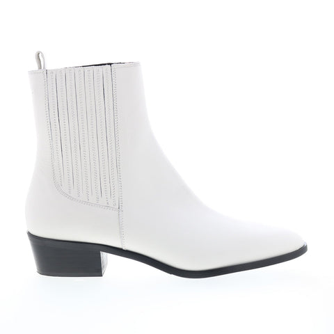 Bruno Magli Campo BW1CAMG8 Womens  White Leather Slip On Chelsea Boots