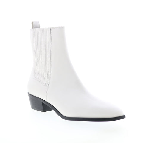 Bruno Magli Campo BW1CAMG8 Womens  White Leather Slip On Chelsea Boots