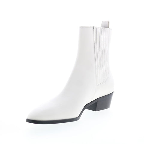 Bruno Magli Campo BW1CAMG8 Womens  White Leather Slip On Chelsea Boots