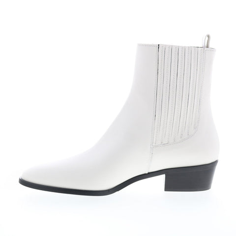 Bruno Magli Campo BW1CAMG8 Womens  White Leather Slip On Chelsea Boots