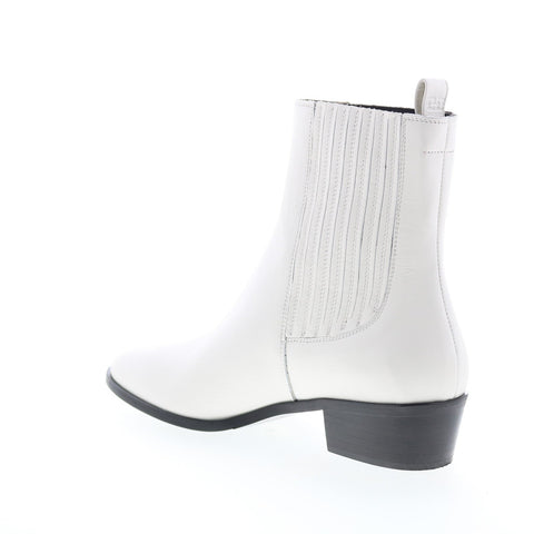 Bruno Magli Campo BW1CAMG8 Womens  White Leather Slip On Chelsea Boots