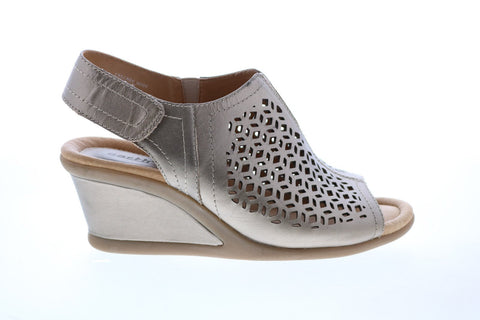 Earth Cascade Vintage Leather Womens Gray Wide Strap Pumps Heels Shoes