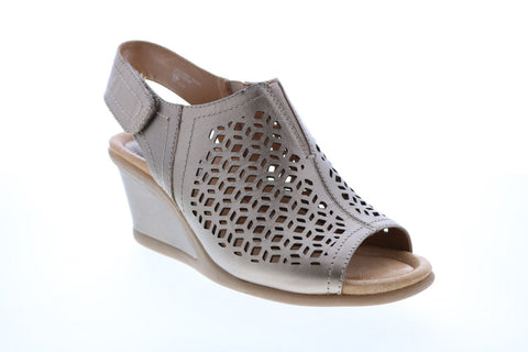 Earth Cascade Vintage Leather Womens Gray Wide Strap Pumps Heels Shoes