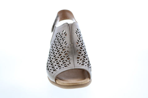 Earth Cascade Vintage Leather Womens Gray Wide Strap Pumps Heels Shoes