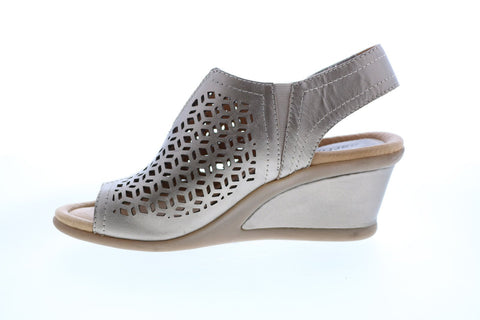 Earth Cascade Vintage Leather Womens Gray Wide Strap Pumps Heels Shoes