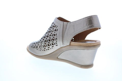 Earth Cascade Vintage Leather Womens Gray Wide Strap Pumps Heels Shoes