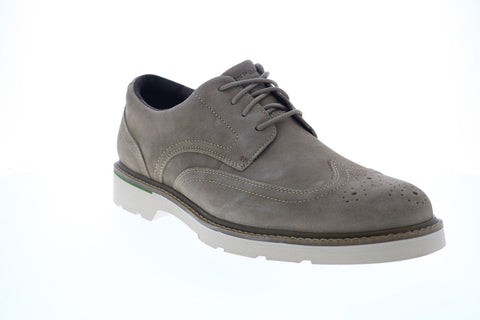 Rockport Charlee Wingtip CH9210 Mens Gray Suede Oxfords Wingtip & Brogue Shoes
