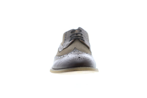 Robert Wayne Wing Tip CHARLOTTE Mens Brown Leather Lace Up Wingtip Oxfords Shoes