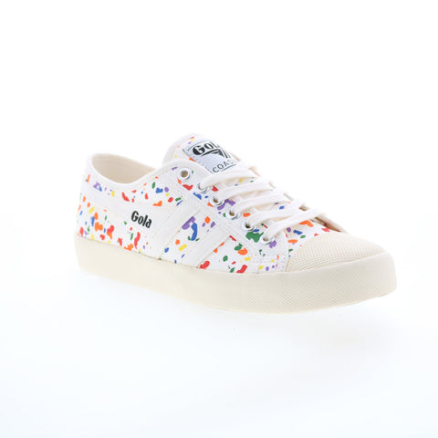 Gola Coaster Splatter CLB014 Womens Beige Canvas Lifestyle Sneakers Shoes